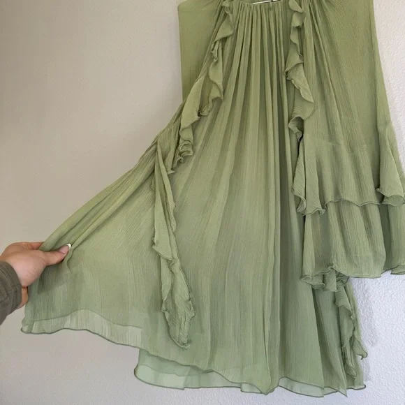 Mango Light Green Ruffled Dress - Picture 13 of 16